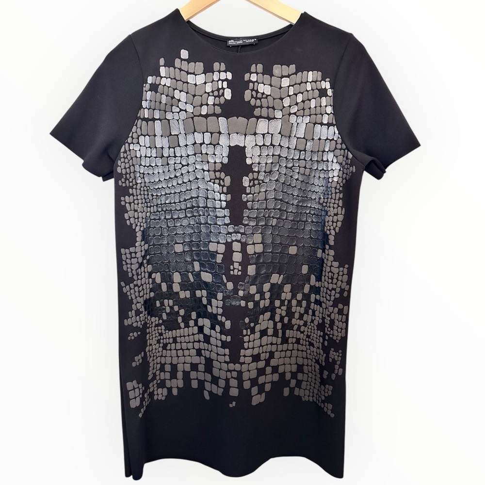 EUC Zara Black Dress with Silver Sequin Design